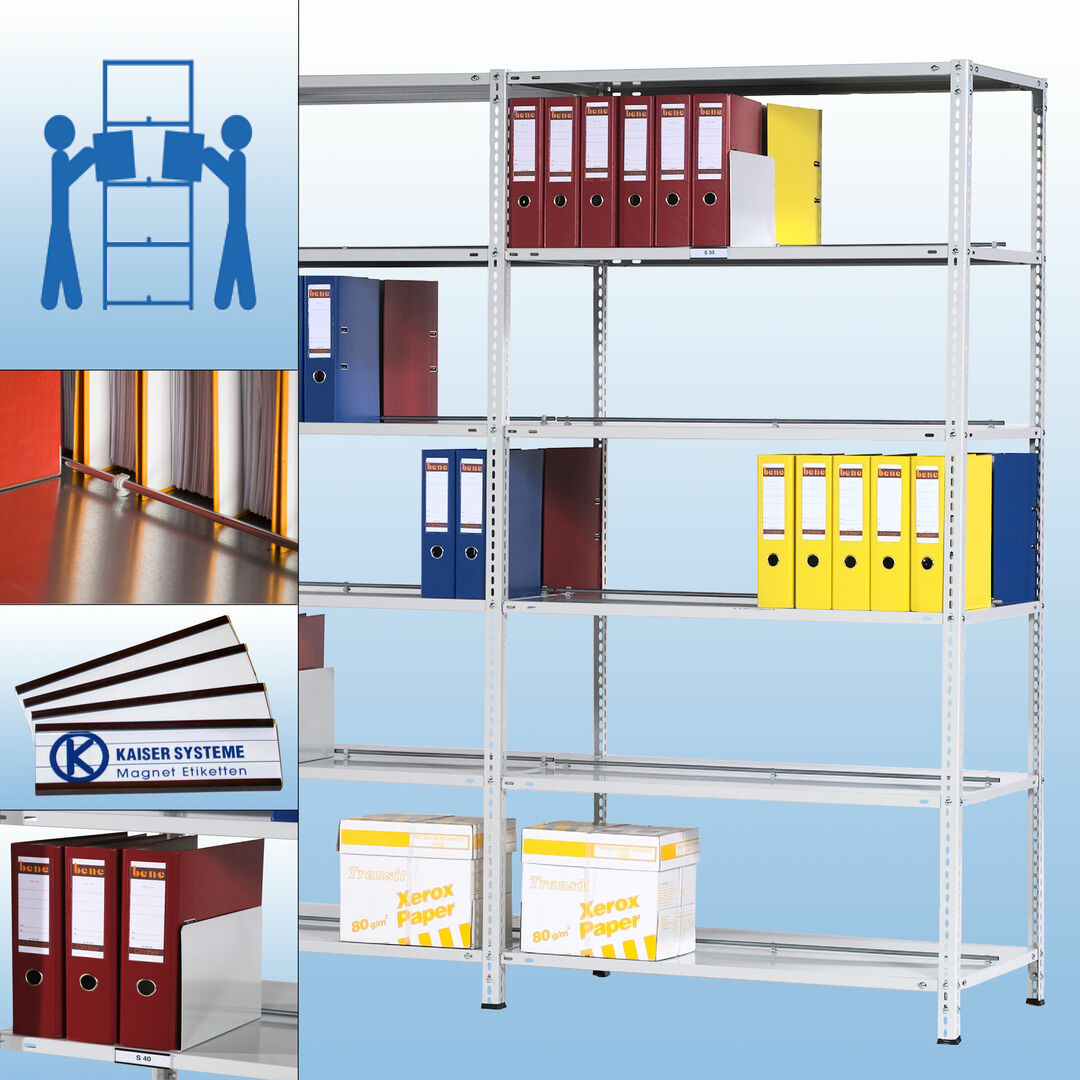 Doppel High Container Regal S30-Ordnerregal als Doppelregal - Kaiser Systeme