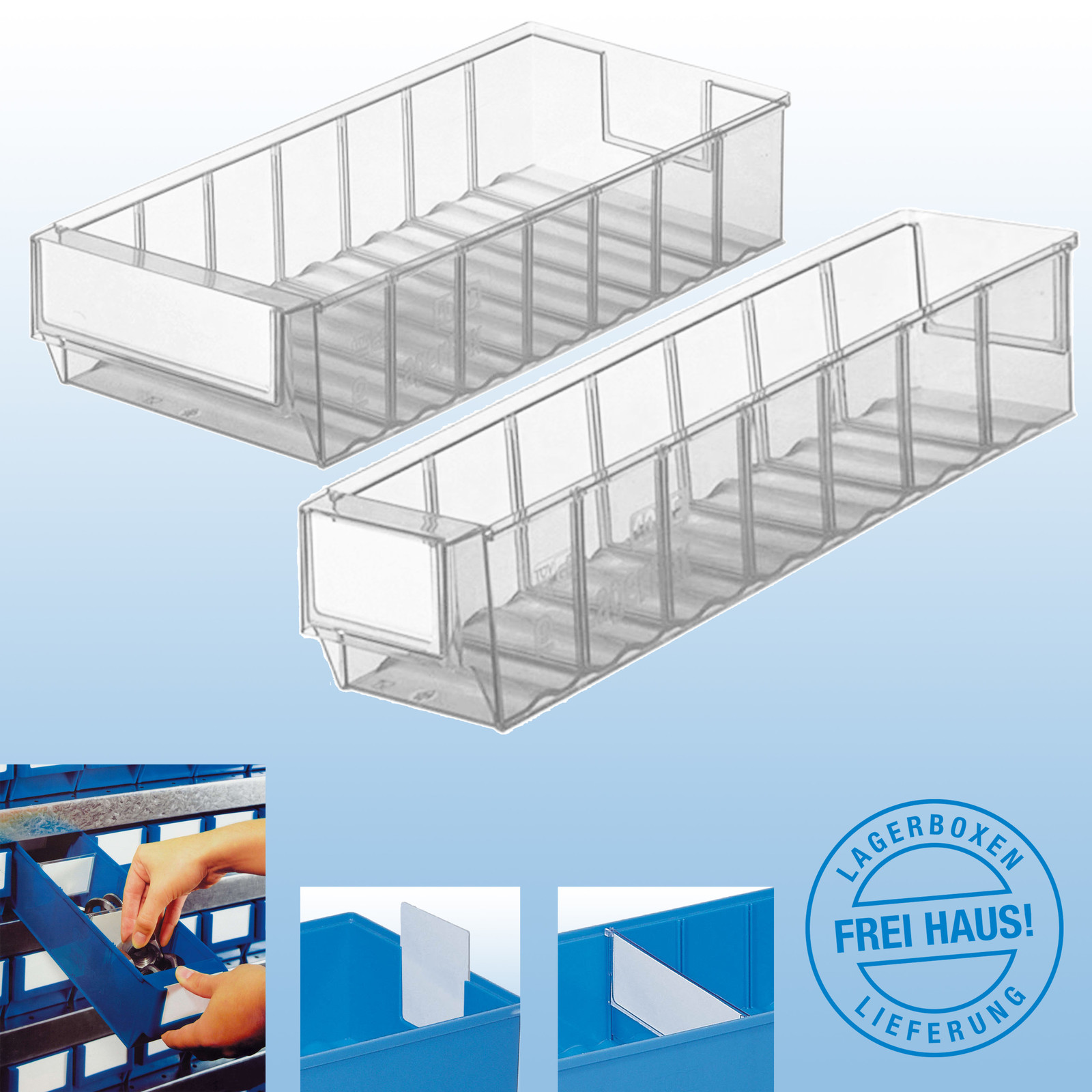 Lagerboxen Transparent, Sichtlagerkästen, EURO-Behälter