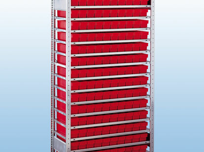 Kleinteileregal mit Lagerboxen