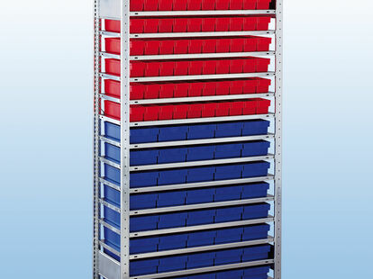 Kleinteileregal mit Lagerboxen