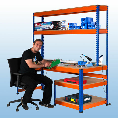 MP10 / MP13 Arbeitstische mit Regalaufsatz inkl. MDF-Platten