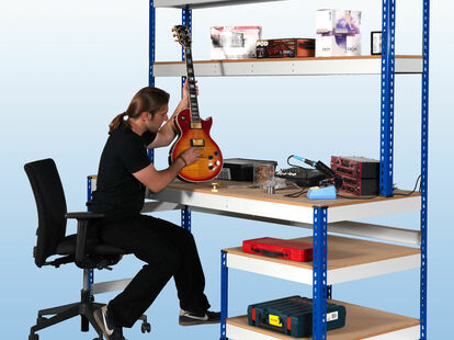 MP11 / MP12 Arbeitstische mit Regalaufsatz inkl. MDF-Platten