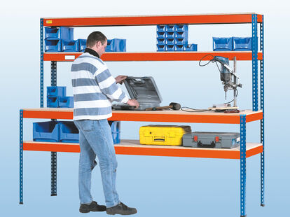 MP10 / MP13 Werkbänke mit Regalaufsatz inkl. MDF-Platten