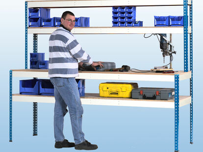 MP11 / MP12 Werkbänke mit Regalaufsatz inkl. MDF-Platten 