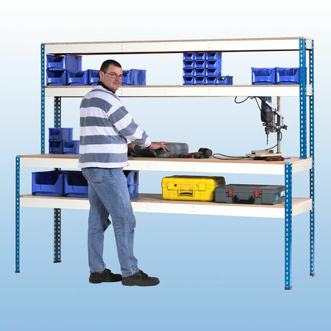 MP11 / MP12 Werkbänke mit Regalaufsatz inkl. MDF-Platten