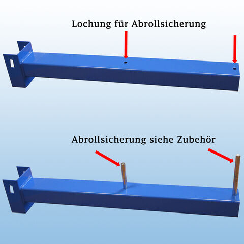 Einfachregal – Abrollsicherung