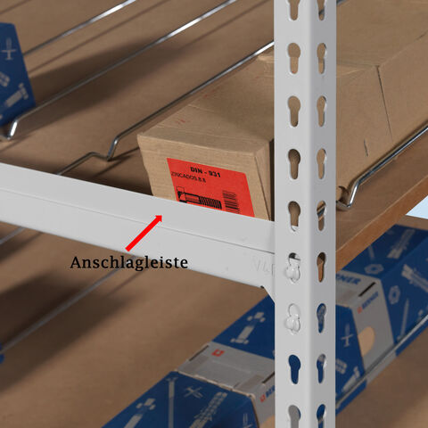 MP20 Schrägbodenregal – Anschlagleiste
