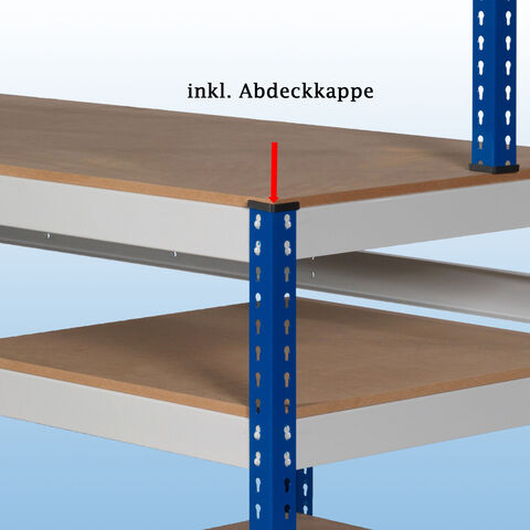 MP11 / MP12 Arbeitstische mit Regalaufsatz inkl. MDF-Platten – Abdeckkappe